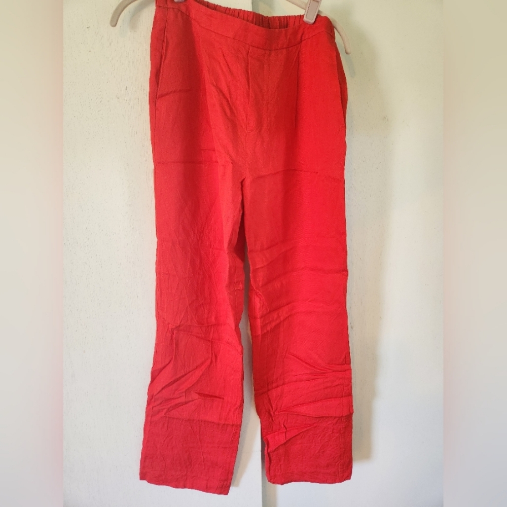 H&M Red Linen Pants